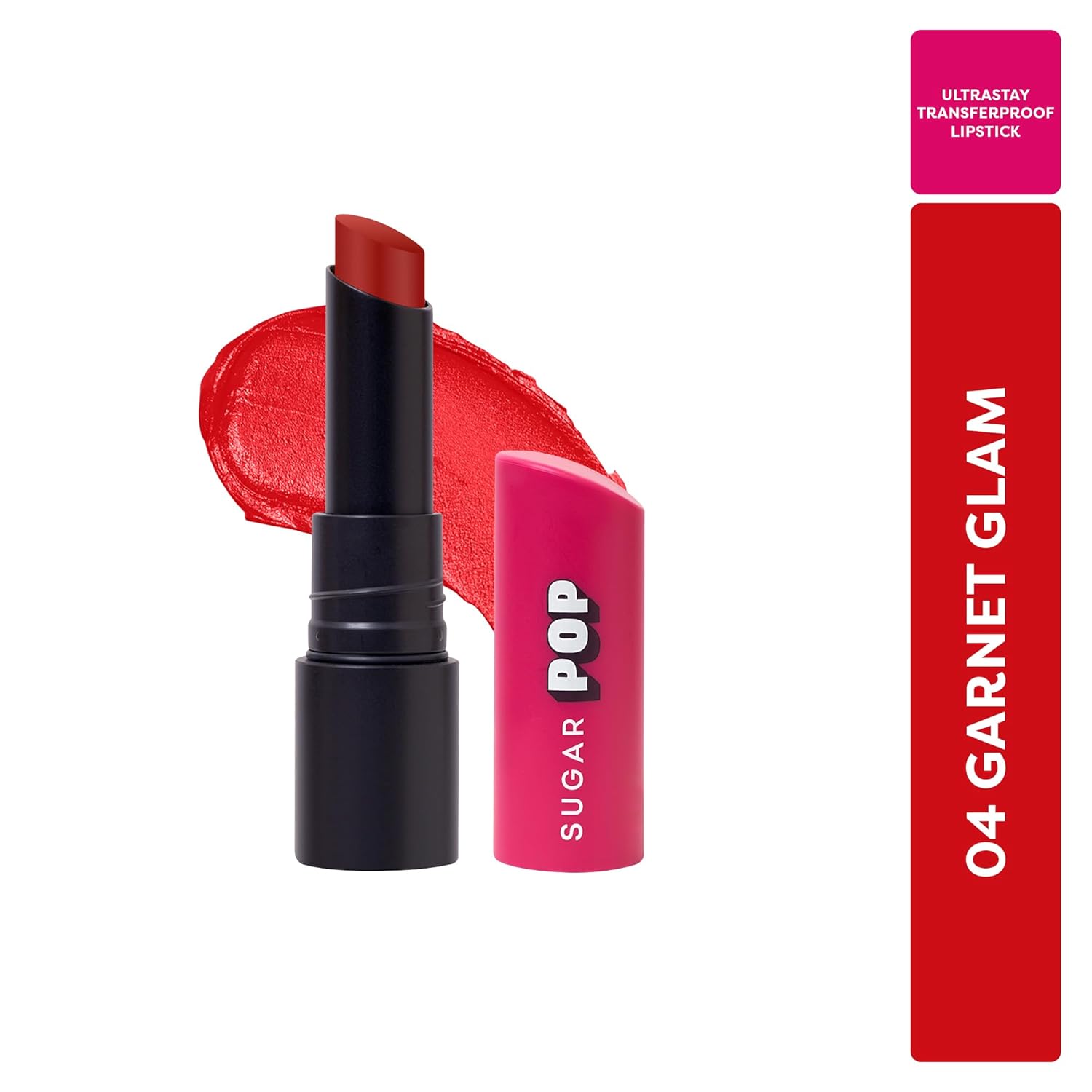 SUGAR POP Ultrastay Transferproof Matte Lipstick 04 Garnet Glam - 4 Gms - Enriched With Vitamin E | Smooth Glide | Waterproof | Longlasting